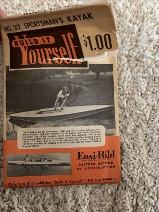 Easi - Bild Pattern No.  317 Sportsman’s Kayak 1953 Build it Yourself RARE 2