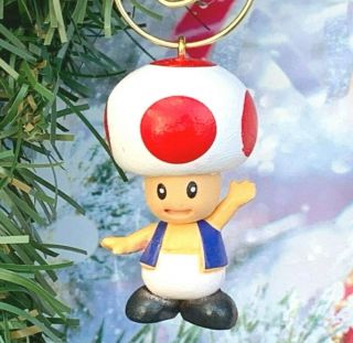 Rare Nintendo Mario Bros Toad Mini 1.  5 " Christmas Tree Ornament