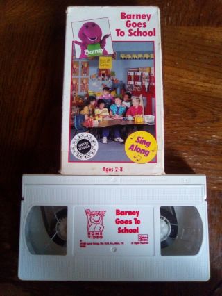 Barney Goes To School: Sing Along (1990) Rare White Vhs Box