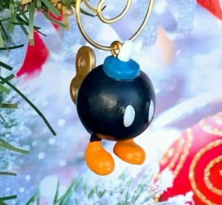 Rare Nintendo Mario Bros Bob - Omb Bomb Mini 1.  25 " Christmas Tree Ornament