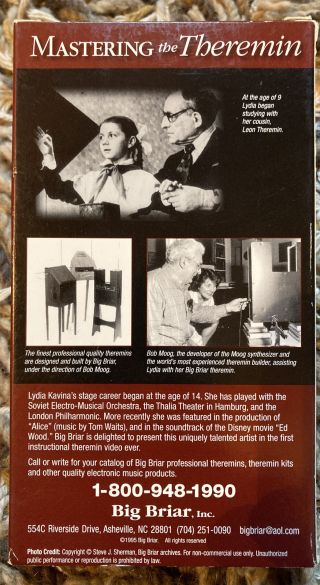 Mastering The Theremin VHS 1995 Leon Lydia Kavina Big Briar.  Rare 2