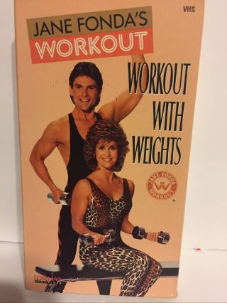 Jane Fonda Workout Vhs Video Tape Workout With Weights Rare 1987