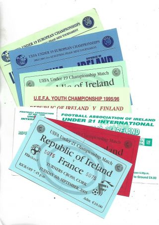 7 Rare Rep Of Ireland Tickets For Minor Internationals All Listed
