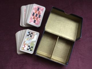 Rare Old Retro Vintage Boxed Set Of Miniature Small Patience Playing Cards Set