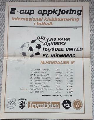 Queens Park Rangers Norway Tour Programme & Rare Newspaper Programme 1987 July