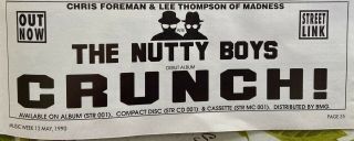 Madness Nutty Boys Rare 1990 Music Industry - Only 10” X 4” Trade Advert Banner Ex