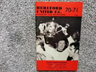 Rare Vintage Hereford United F.  C.  1970 - 71.  Supporters Club Record Book