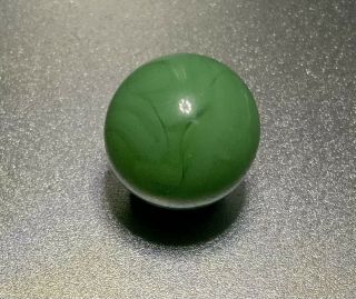 Vintage Antique Rare Green Swirl Peewee Marble 1/2 Inch Or.  5”
