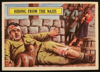 Rare 1965 Topps Battle Card 9 Hiding From The Germans Ex - Nm