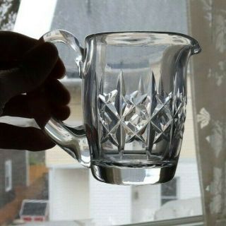 Rare Vintage 4 " Waterford Crystal Glass Pitcher Creamer Signed Waffle Look Nr