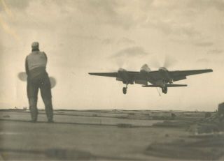 Large And Very Rare Photograph Of A Sea Hornet Landing On Hms Implacable