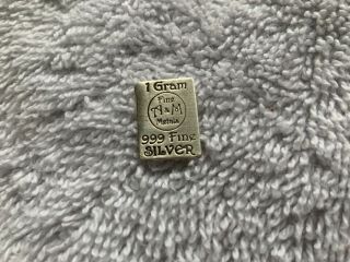 Rare 1 Gram Bar / Ingot - A&m Fine Metals -.  999 Silver Bullion Private Ag