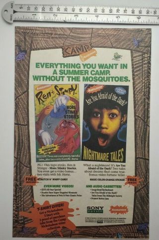 Vintage Nickelodeon Are You Afraid Of The Dark Rare Print Advertisement