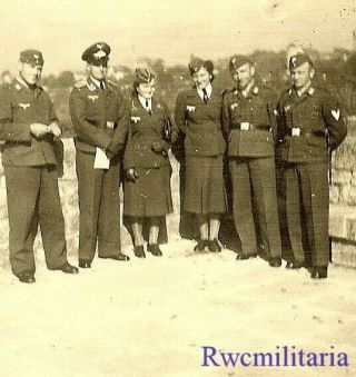 Rare Female Wehrmacht Blitzmädel Helferin Girls W/ Luftwaffe Soldiers