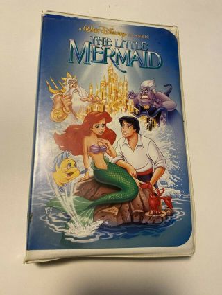 Rare 1st Label Banned Cover 1990 Disney The Little Mermaid Vhs Black Diamond.