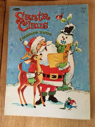 Vintage Whitman Santa Claus Coloring Book 1957 Extremely Rare Rutherford