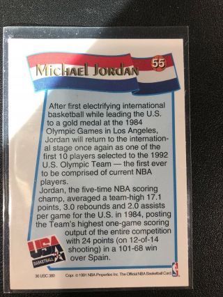- Rare - 1991 - Michael Jordan - Hoops/McDonalds Team USA Dream Team Basketball Card 2