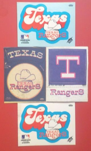 Rare 1977 Fleer Texas Rangers Real Cloth Grand Slam Hi - Gloss Cap - Uniform - 2 Team