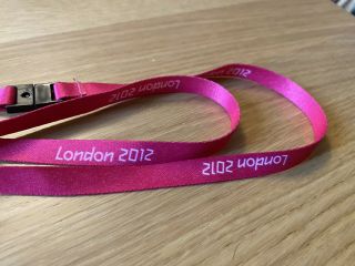 Very Rare London 2012 Olympics Vip Lanyard Staff Media Press Guests Pink