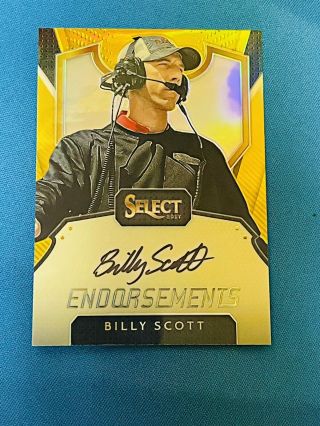 Rare Billy Scott 2017 Select Endorsements Gold Prizm On Card Auto Autograph 9/10