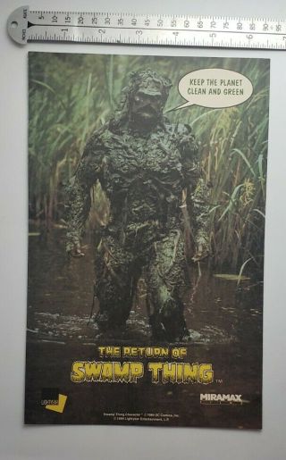 The Return Of Swamp Thing Movie Rare Print Advertisement
