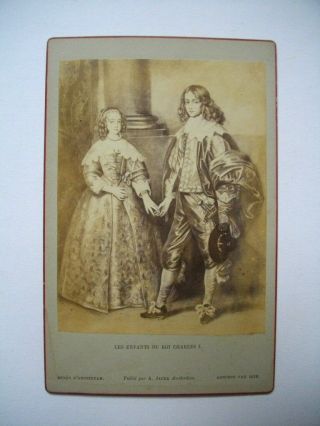 Photo,  Tirage Albuminé: " Les Enfants Du Roi Charles I - A.  Van Dyck " 1880 Rare