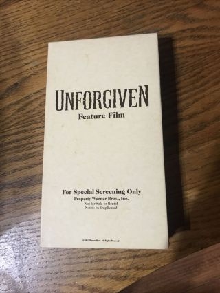 Unforgiven Rare Promotional Demo Tape Screener Vhs Movie Screening Western