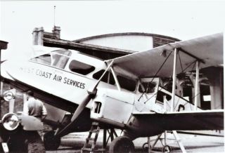 Rare Photograph Of A Dh Dragon Of Blackpool & West Coast Air Services