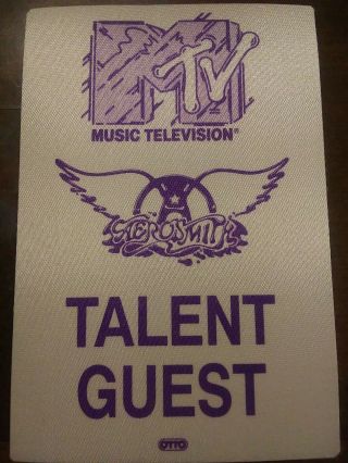 Aerosmith 1990 Mtv Unplugged Backstage Pass Concert Talent Guest Rare