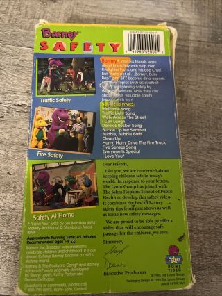 VHS Barney & Friends Barney Safety 1995 Tape OOP RARE 2