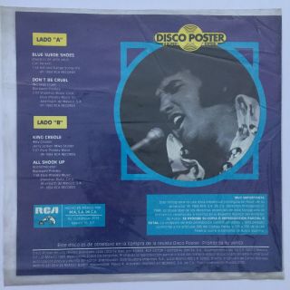ELVIS PRESLEY - disco poster - BLUE SUEDE SHOES - RARE 7¨ MEXICO RCA 1984 ROCK AND ROL 2