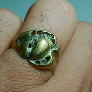Rare Extremely Ancient Bronze Roman Ring Medieval Ornament Active