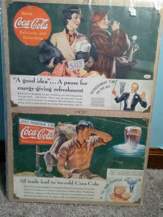Rare Vintage 1935 And 1936 Coca - Cola Advertising Pages