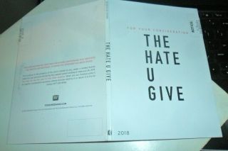 The Hate You Give 2018 Fyc Awards Consideration Rare Feature Collectors Promo
