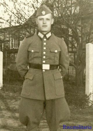 Port.  Photo: Rare Full Outdoor Pic German Schutzpolizei Soldier Posed