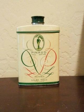Pinaud Lilac Talc French Talcum Powder In Tin Rare Vintage Vanity