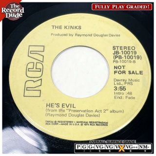 The Kinks He’s Evil / Mirror Of Love Rca Rock Promo Dj Hear Rare 45