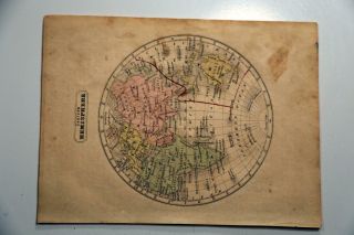 1850 Rare Antique Map Of Eastern Hemisphere - Color And Detail