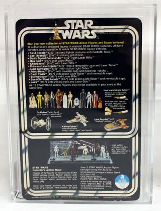 Vintage Star Wars 12 Back - A Carded Princess Leia Organa (SKU on Stand) AFA 80 2