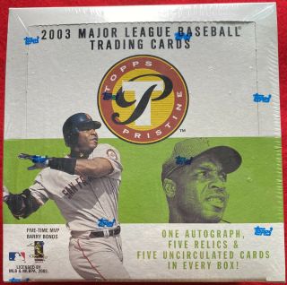 2003 Topps Pristine Baseball Hobby Box Mlb Trading Cards Packs Autographs Relics