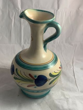 Vintage Spanish Ceramic Hand Painted Art Pottery Pitcher Oil Cruet