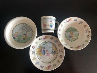 Vintage Laura Ashley Playtime Dishes Plate Bowls Cup