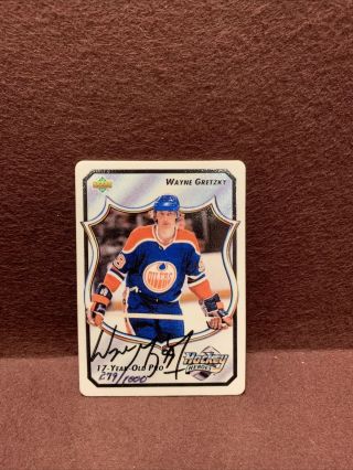 1992 Wayne Gretzky Upper Deck Autograph Porcelain Hockey Card Oilers 279/1000
