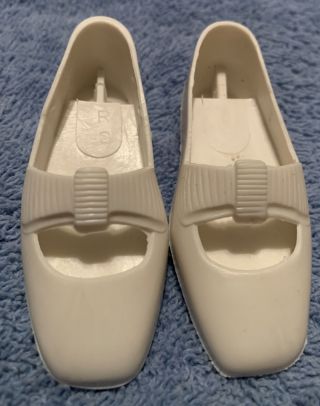 Vintage Crissy Doll White Shoes Slip Ons