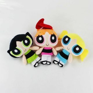 20cm Power Puff Girls Plush Doll Bubbles Blossom Buttercup Stuffed Toys For Kids