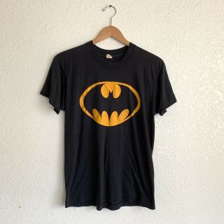 Vintage 80s Batman Signal Logo T - Shirt Screen Stars Soft Thin 50/50