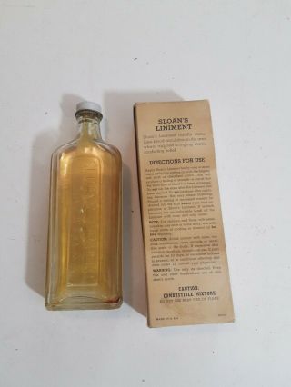 Vintage Sloan ' s Liniment Bottle with Label and Box 2