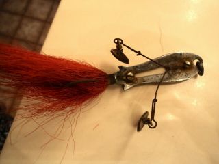 Vintage Pflueger Zam Fishing Lure w/ Red Tail. 3