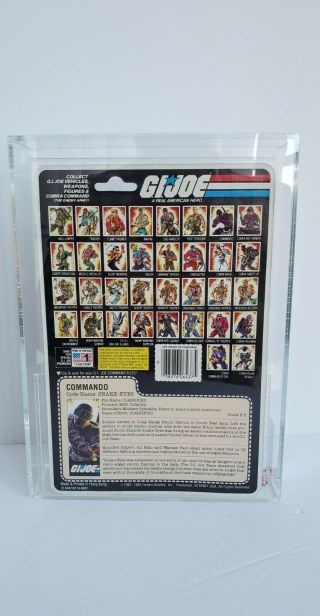 1983,  1985 GI JOE Snake Eyes w/ Timber figure Afa graded flat logo MOC US card 2