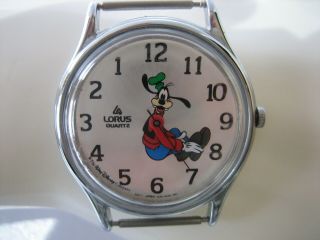 Vintage Walt Disney Lorus Backwards Goofy Watch V516 - 6a08